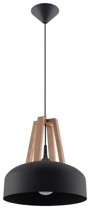 Pendant lamp CASCO white/natural wood
