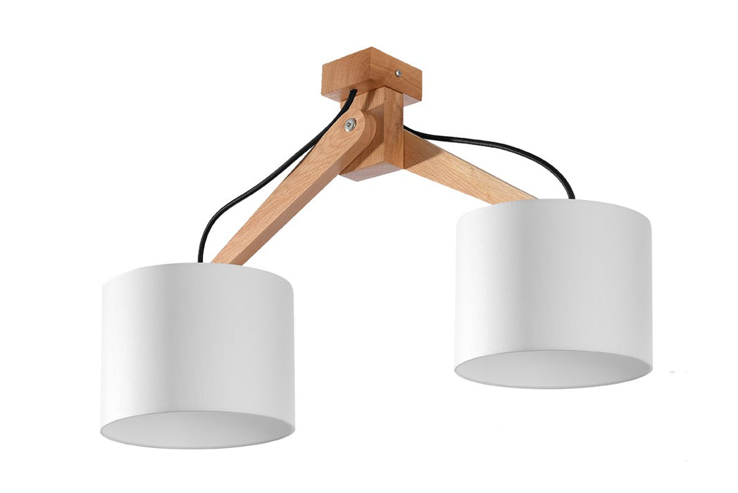 Pendant lamp CASCO black/natural wood