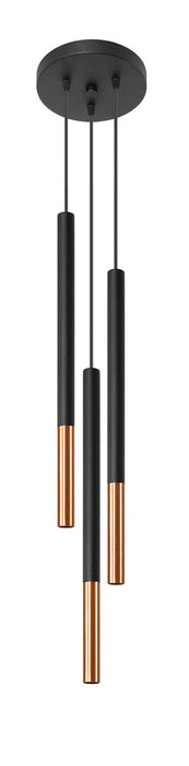Pendant lamp MOZAICA 3L black/chrome