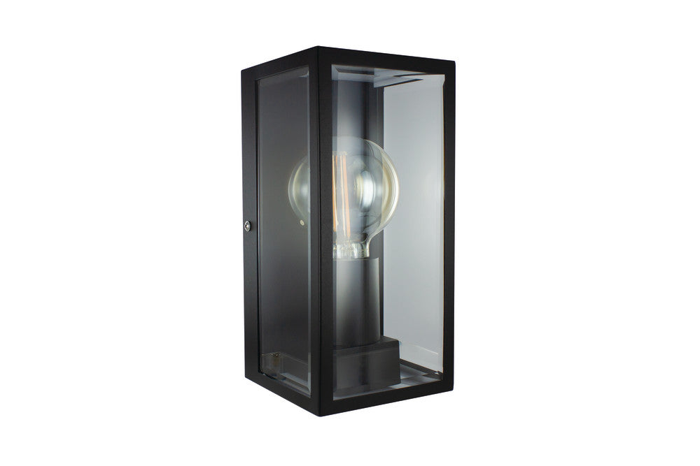 OUTDOOR DECORATIVE WALL LIGHT CONTEMPORARY LANTERN IP44 FOR 1xE27 BLACK INTEGRAL