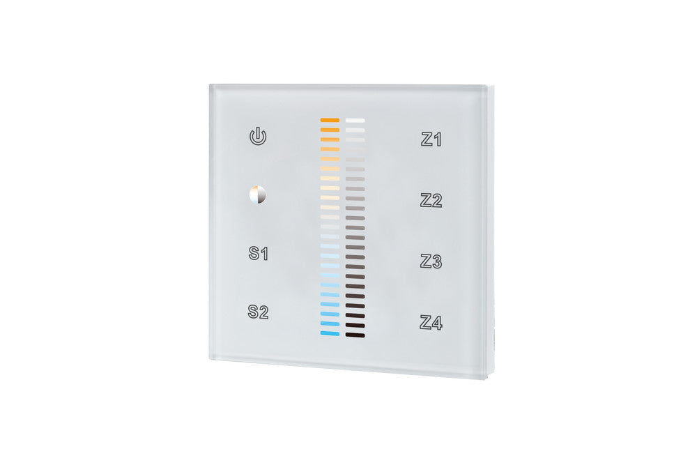 RF WALL MOUNT TOUCH REMOTE COLOUR TEMPERATURE CHNAGE 4 ZONE 100-240 AC INPUT WHITE INTEGRAL