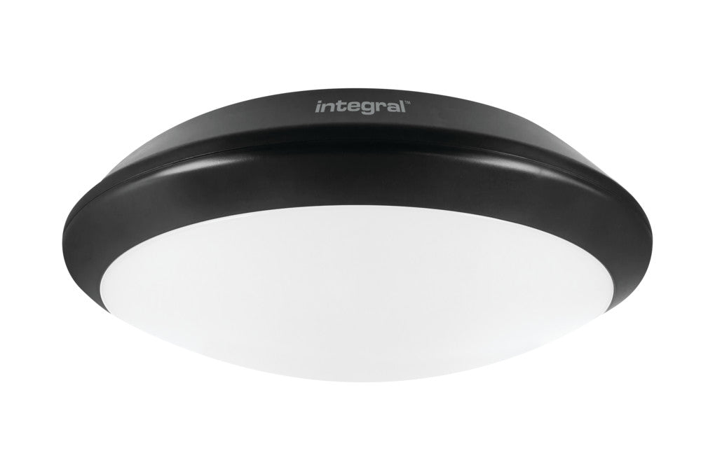 TOUGH SHELL+ BULKHEAD EMERGENCY 3HR AND MICROWAVE SENSOR 350MM DIA IP66 2400LM 24W 4000K IK10 120 BEAM NON-DIMM BLACK 100LM/W INTEGRAL