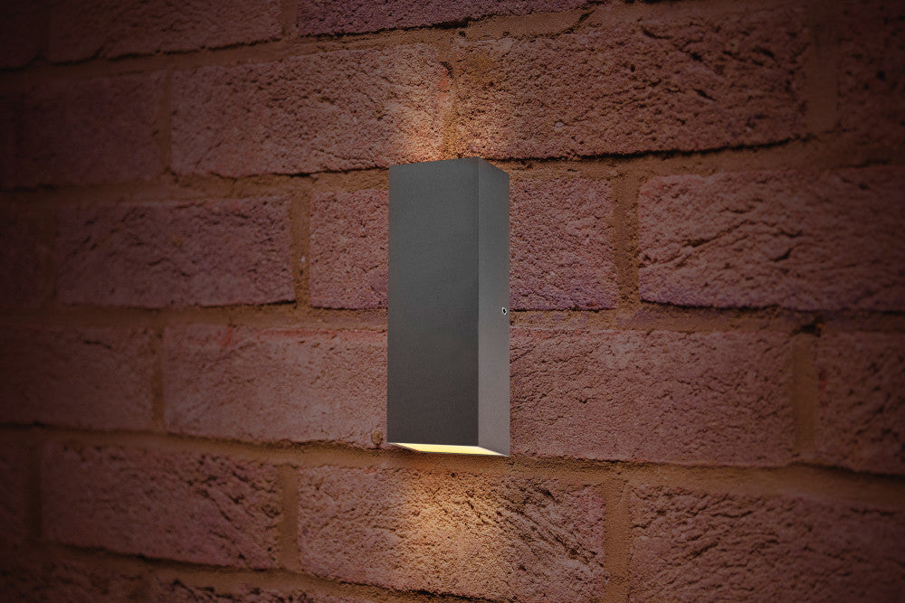 OUTDOOR DECORATIVE WALL LIGHT PABLO IP54 300LM 8W 3000K UP/DOWN LIGHT DARK GREY INTEGRAL