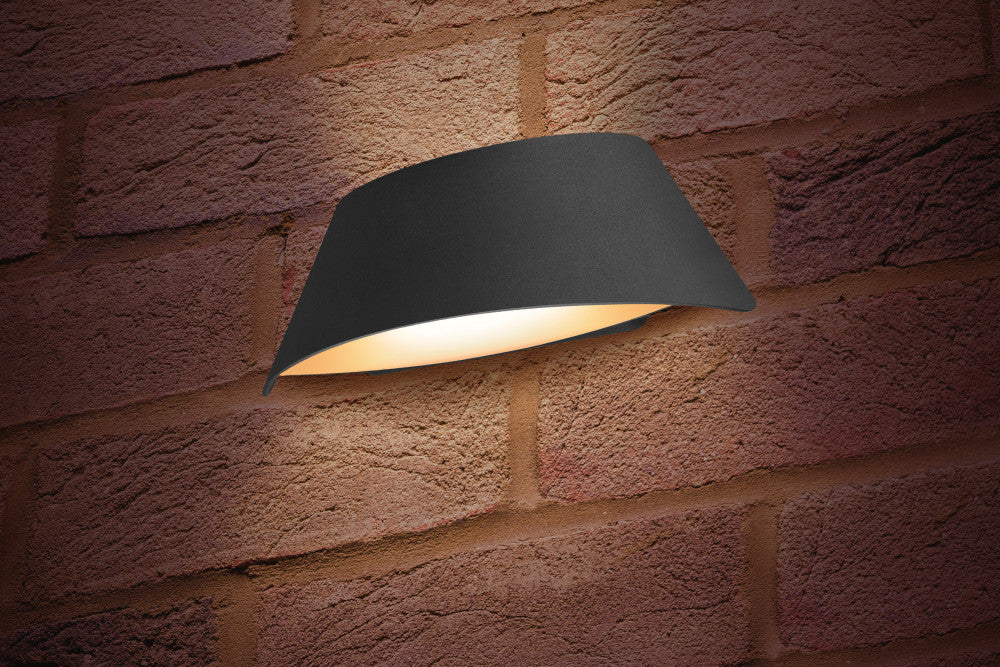OUTDOOR DECORATIVE WALL LIGHT VISTALUX IP65 420LM 9W 4000K UP/DOWN LIGHT DARK GREY INTEGRAL