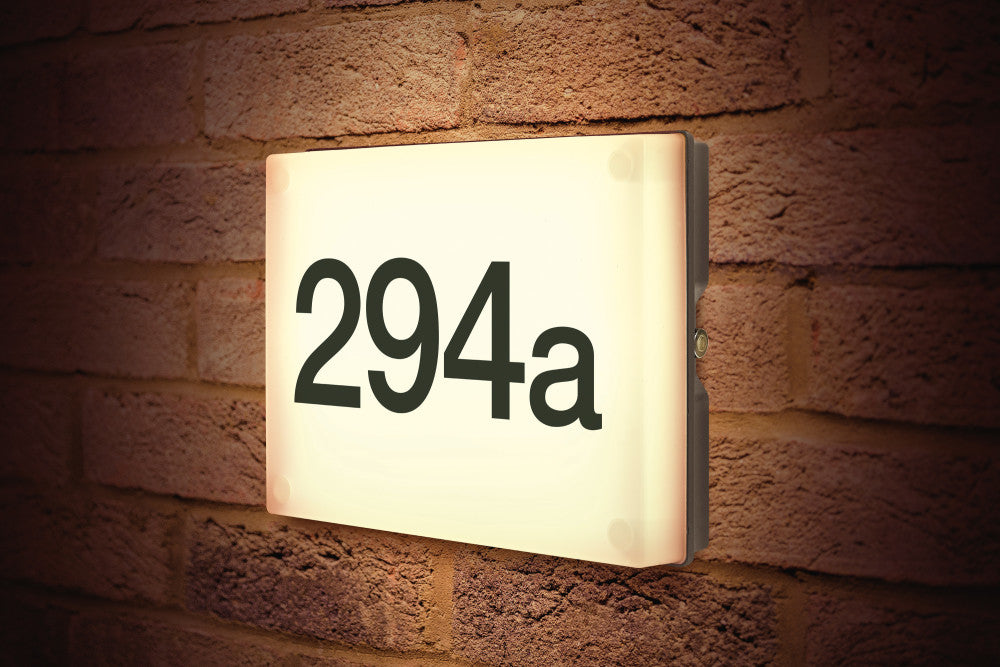 OUTDOOR DECORATIVE WALL LIGHT NIGHTSIGN IP54 545LM 6W 4000K OMNI DIRECTIONAL DARK GREY INTEGRAL