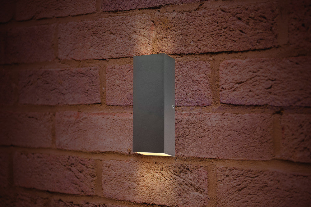 OUTDOOR DECORATIVE WALL LIGHT PABLO IP54 315LM 8W 4000K UP/DOWN LIGHT DARK GREY INTEGRAL