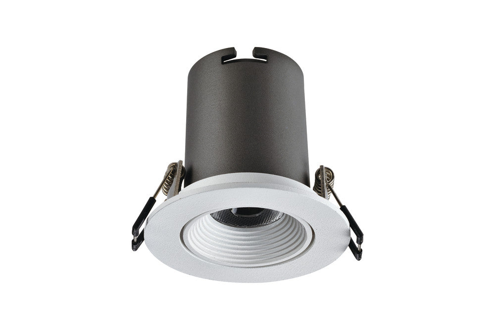 HI-BRITE TILTABLE DOWNLIGHT 60MM CUTOUT 9W 715LM 82LM/W 3000K 30 BEAM NON-DIMM FINISH-F WHITE INTEGRAL