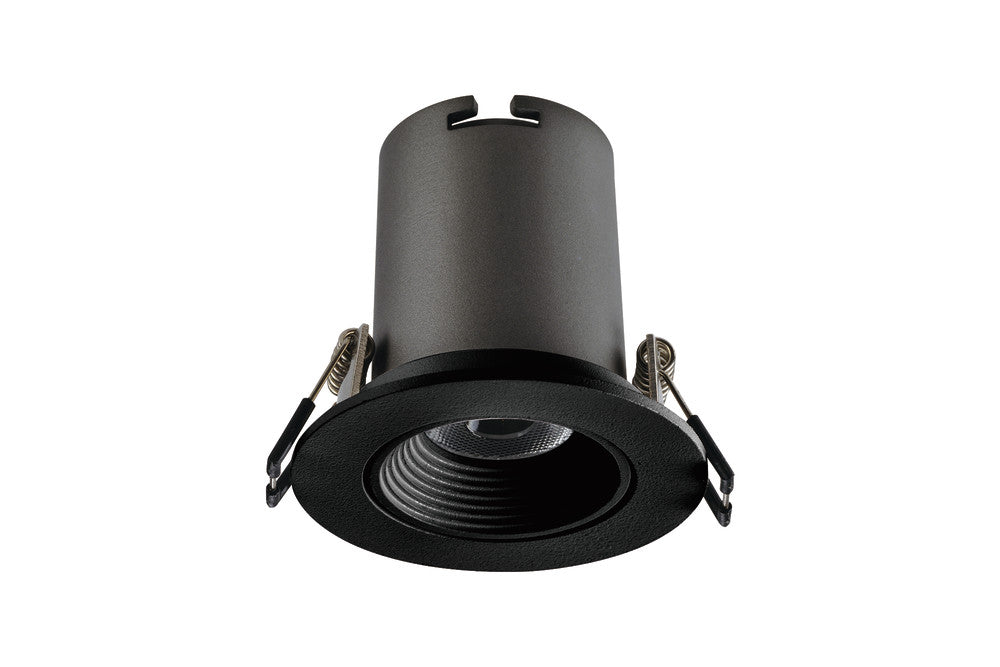 HI-BRITE TILTABLE DOWNLIGHT 60MM CUTOUT 9W 715LM 82LM/W 3000K 30 BEAM DIMMABLE FINISH-F BLACK INTEGRAL