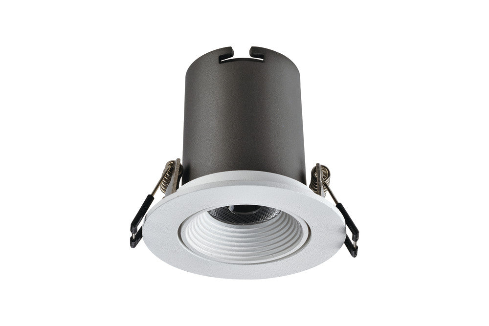 HI-BRITE TILTABLE DOWNLIGHT 60MM CUTOUT 9W 785LM 90LM/W 4000K 30 BEAM DIMMABLE FINISH-F WHITE INTEGRAL