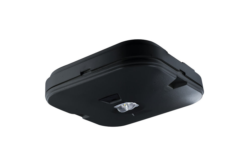 SURFACE EMERGENCY DOWNLIGHT IP44 215LM 3W 6000K 3HR NON-MAINTAINED CORRIDOR TEST BUTTON IN BLACK INTEGRAL