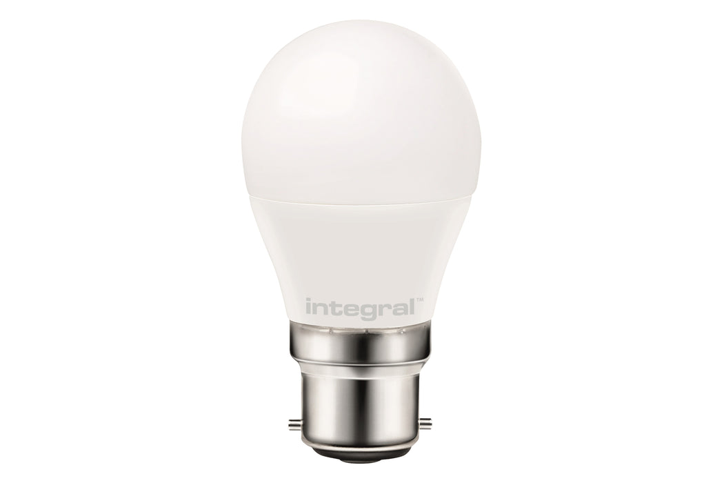GOLF BALL BULB B22 806LM 7.5W 2700K NON-DIMM 200 BEAM FROSTED INTEGRAL