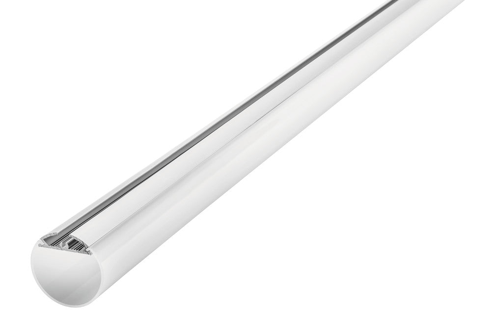 PROFILE ALUMINIUM ROUND 2M FROSTED DIFFUSER 30MM DIA FOR 2 X IP33 10MM WIDTH STRIP INCLUDE 2 ENDCAPS 2 SCREWS AND 2 SUSPENSION KITS INTEGRAL