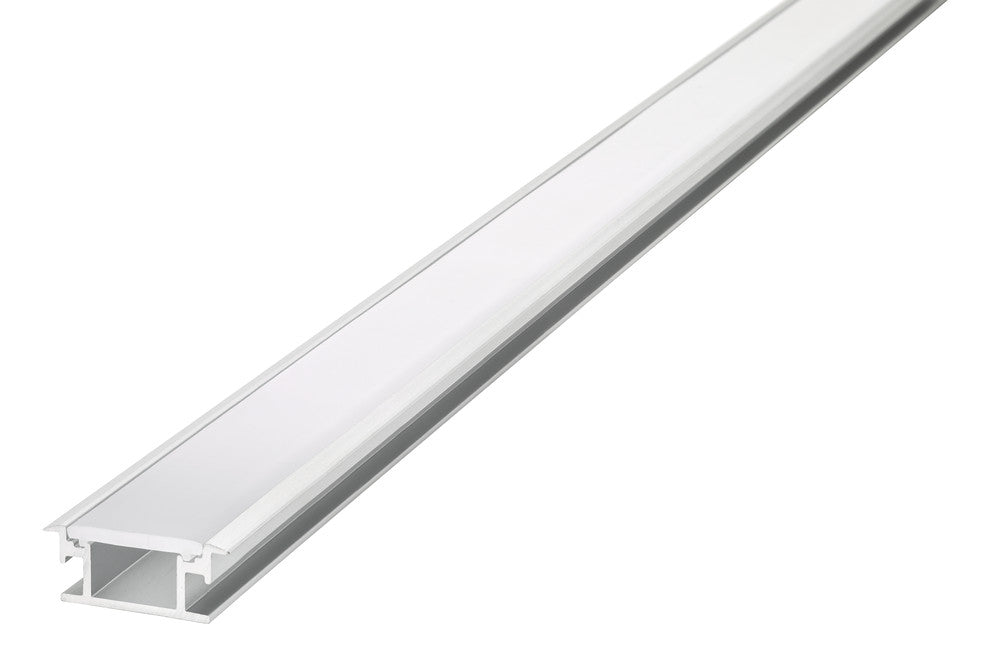 PROFILE ALUMINIUM RECESSED 2M FROSTED DIFFUSER 26.9 X 11MM FOR IP65 12MM WIDTH STRIP INCLUDE 2 ENDCAPS INTEGRAL