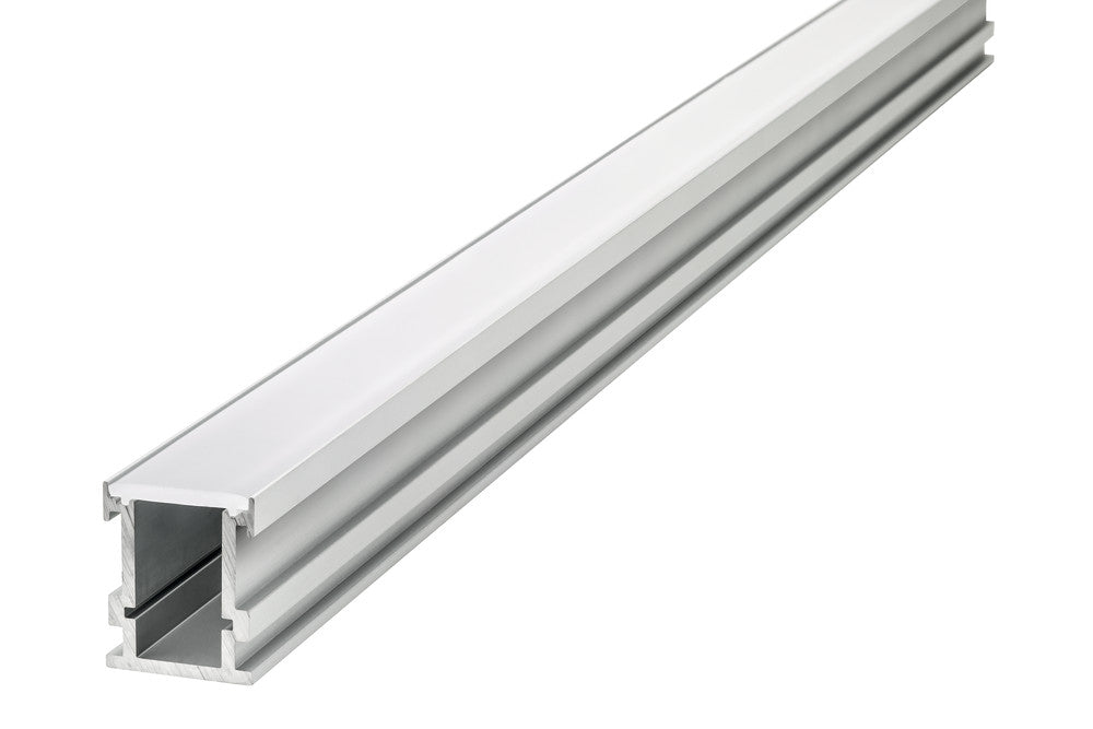 PROFILE ALUMINIUM RECESSED 2M FROSTED DIFFUSER 21.3 X 26.1MM FOR IP65 12MM WIDTH STRIP INCLUDE 2 ENDCAPS INTEGRAL
