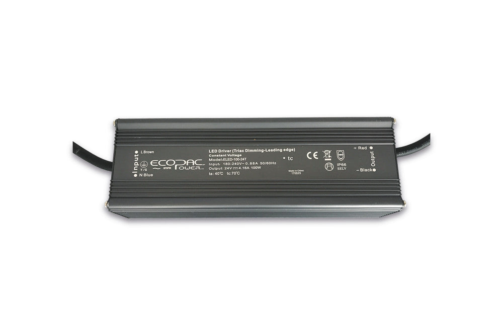 CONSTANT VOLTAGE DRIVER 100W 24VDC IP66 TRIAC DIMMABLE 180-250V INPUT 10W MIN LOAD ECOPAC POWER