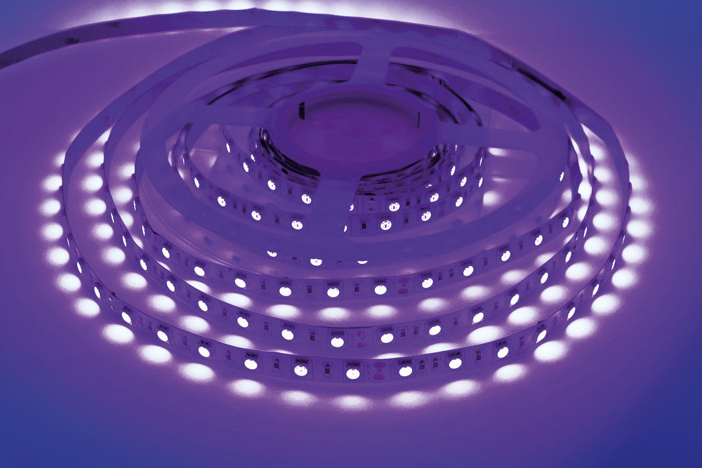 UV STRIP IP20 5M 400-405nm 24V 14.4W/M 60LED/M 10MM WIDTH 115 BEAM BAG PACK INTEGRAL