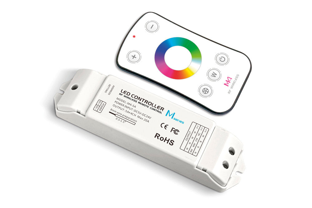 RF RECEIVER AND REMOTE TOUCH RGBW 5-24V CONSTANT VOLTAGE 100W(5V) AND 240W(12V) AND 480W(24V) INTEGRAL