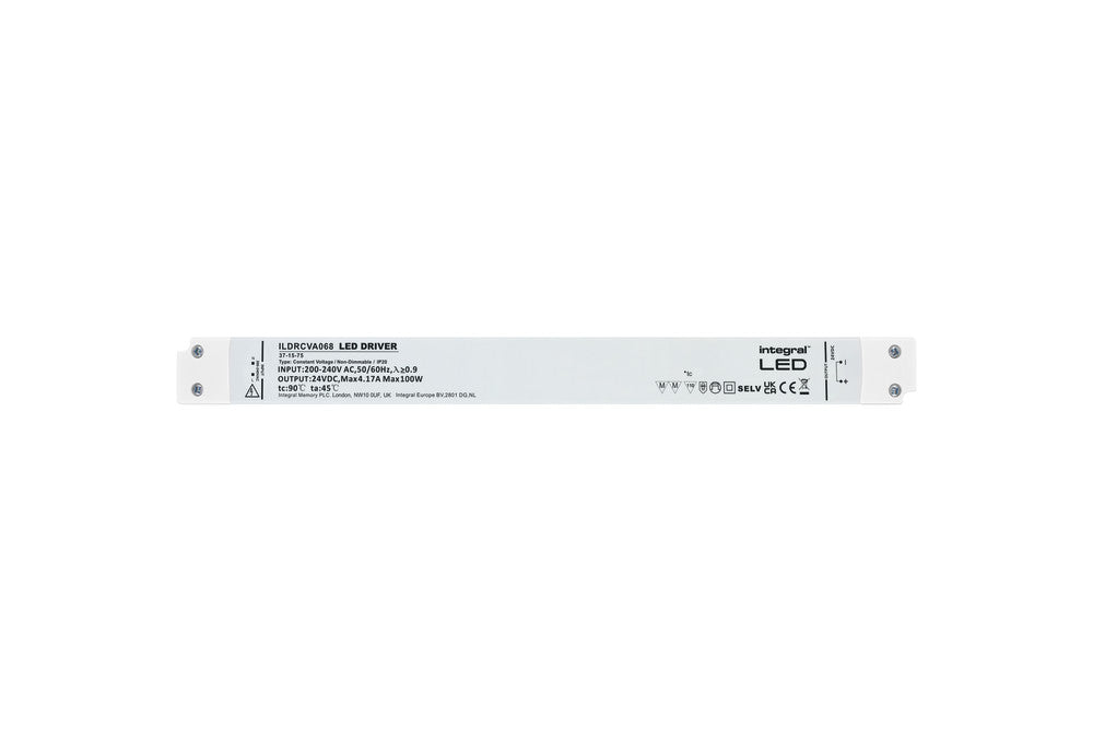 CONSTANT VOLTAGE LONG & SLIM DRIVER 100W 24VDC IP20 NON-DIMM 180-264V INPUT