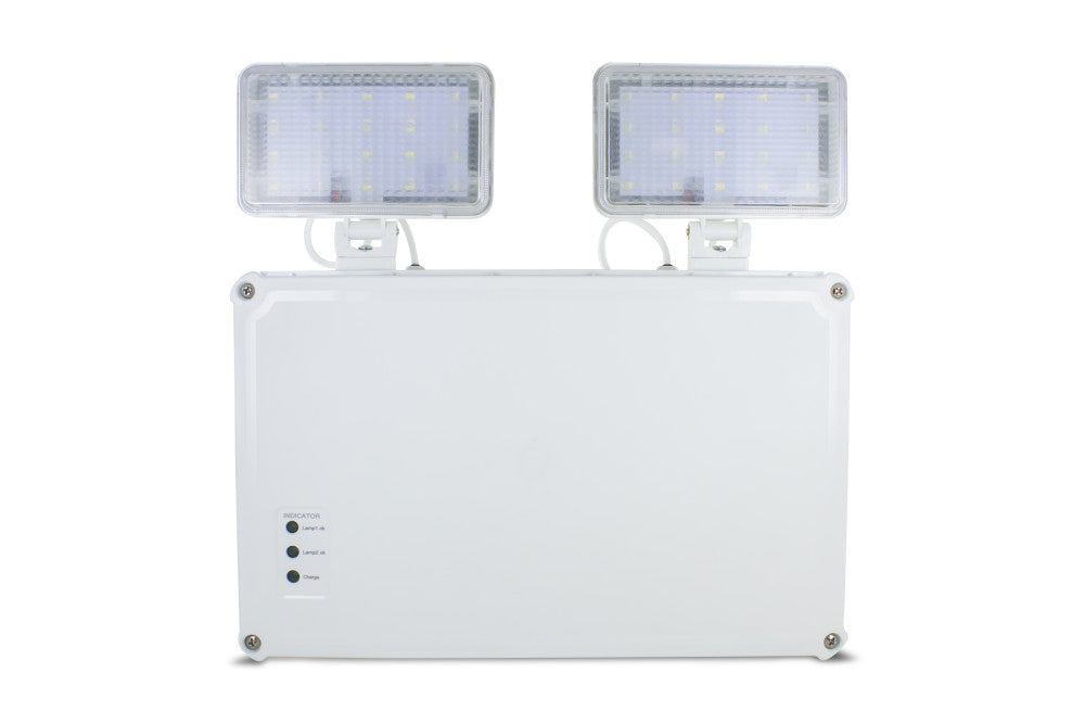 5W IP65 TWIN SPOT EMERGENCY LUMINAIRE NON MAINTAINED SELF TEST 380LM IK08