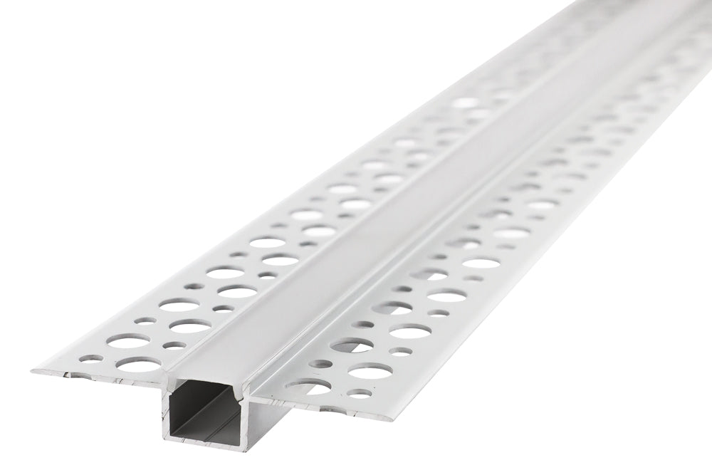 PROFILE ALUMINIUM NARROW RECESSED 2M FROSTED DIFFUSER INCLUDE 2 ENDCAPS