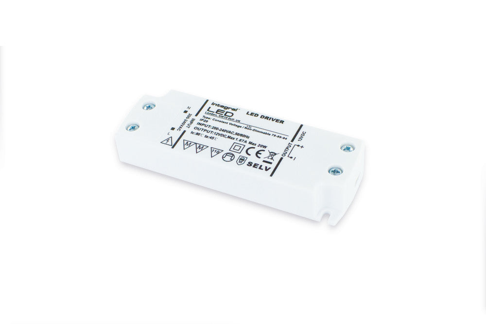 CONSTANT VOLTAGE DRIVER 15W 12VDC IP20 NON-DIMM 200-240V INPUT INTEGRAL