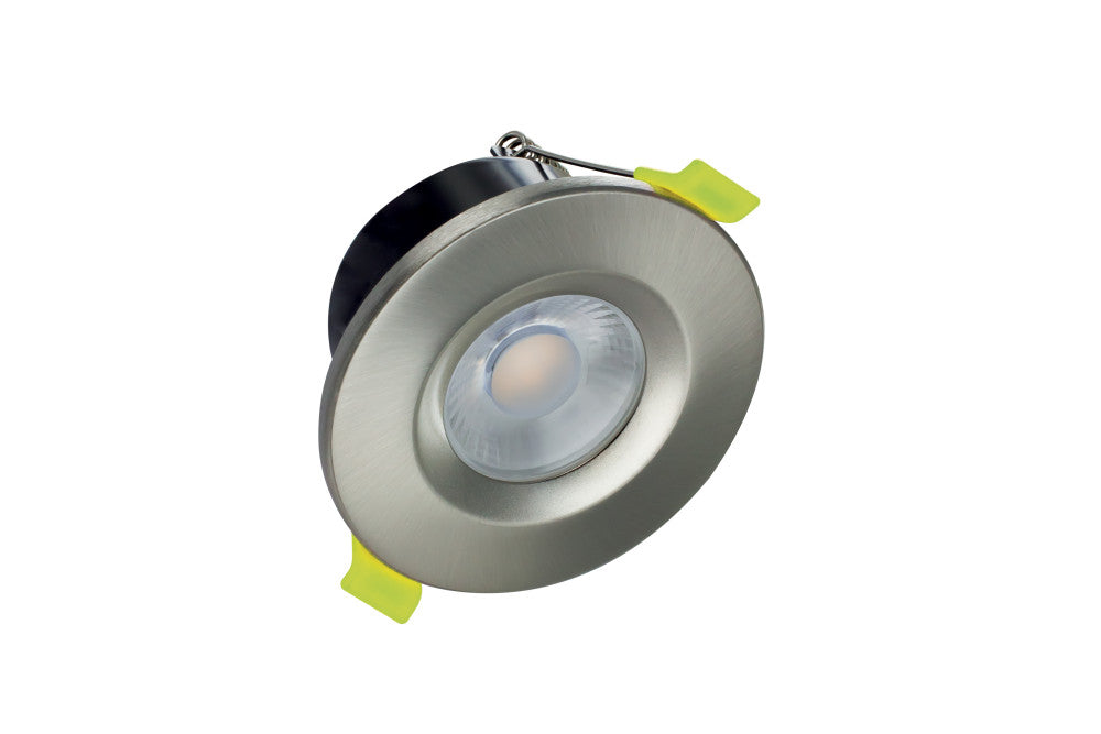 J-SERIES LOW-PROFILE FIRE RATED DOWNLIGHT 68MM CUTOUT IP65 600LM 6W 4000K 38 BEAM DIMMABLE 100LM/W SATIN NICKEL INTEGRAL