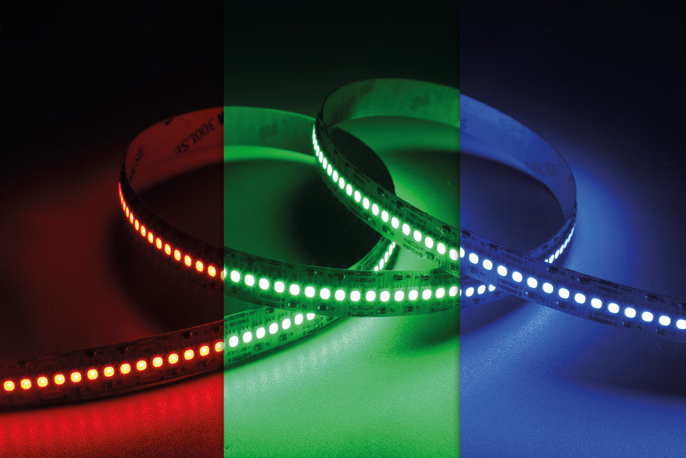 SPOTLESS 3M RGB LED STRIP IP20 24V 28.8W/M 240 LED’S/M 12MM WIDTH 120 BEAM BAG PACK