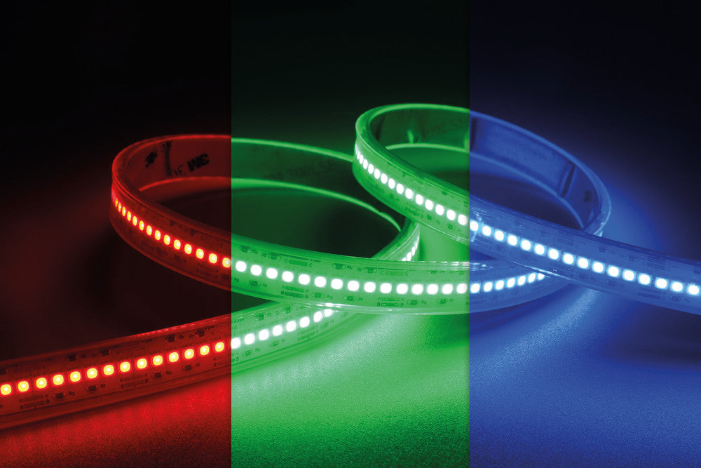 SPOTLESS 5M RGB LED STRIP IP65 24V 14.4W/M 240 LED’S/M 14MM WIDTH 120 BEAM BAG PACK