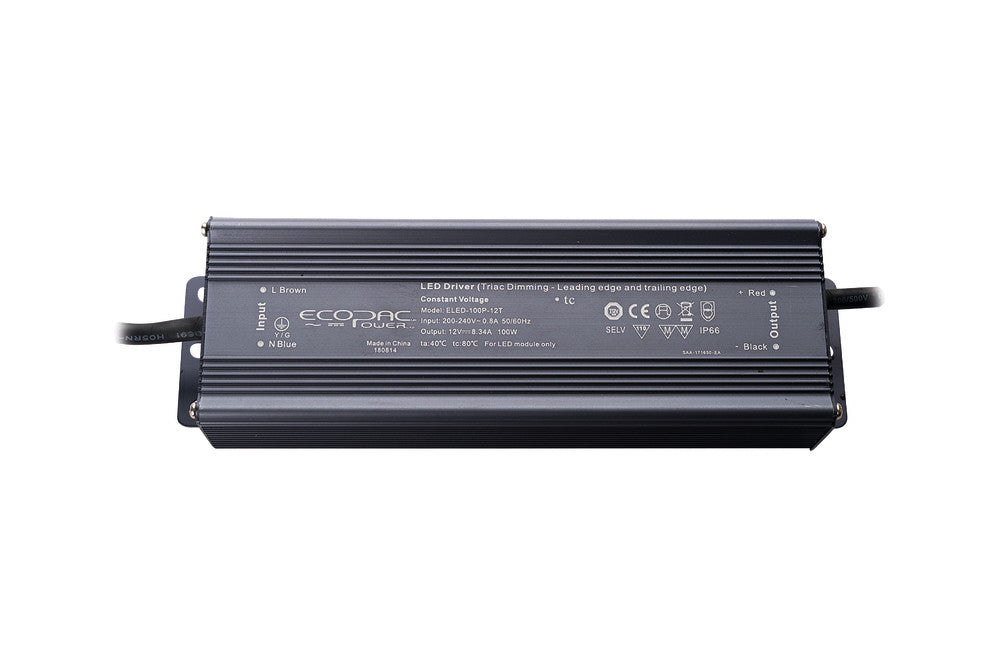 CONSTANT VOLTAGE DRIVER 100W 24VDC IP66 TRIAC DIMMABLE 200-240V INPUT 10W MIN LOAD ECOPAC POWER