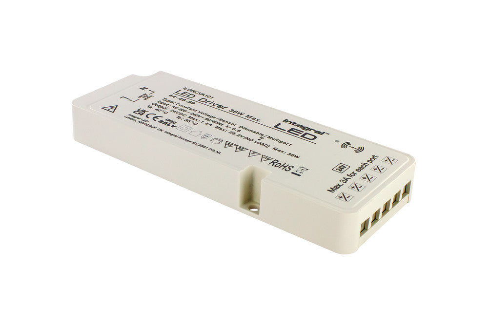 CONSTANT VOLTAGE MULTIPORT (5) DRIVER SENSOR DIMMABLE 36W MAX 24VDC IP20 200-240V INPUT EU PLUG