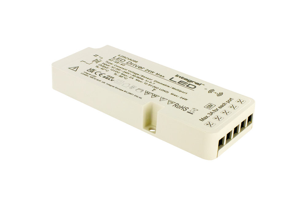CONSTANT VOLTAGE MULTIPORT (5) DRIVER SENSOR DIMMABLE 24W MAX 12VDC IP20 200-240V INPUT EU PLUG