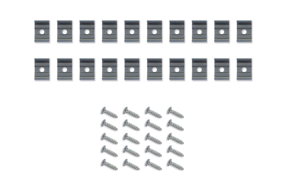 20 METAL CLIPS AND SCREWS FOR IP65 NEON FLEX STRIP INTEGRAL