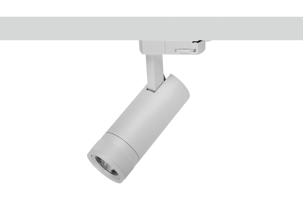 FOCUSPRO 8W WHITE LED SPOT LIGHT NON-DIMMABLE ZOOMABLE BEAM ANGLE 18-50 DEG TRACK MOUNTED 3 CIRCUIT 4000K 131MM CRI90 500LM 93LM/W 220-240V
