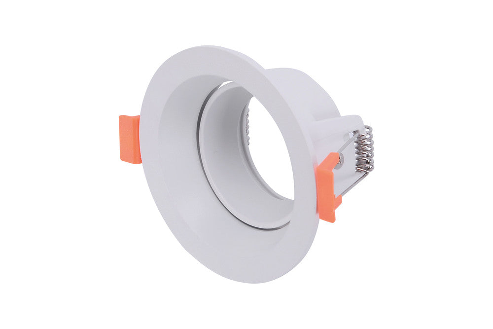 ACCENTPLUS DOWNLIGHT FOR LED GU10 70MM CUTOUT IP20 WHITE FRONT ENTRY 20 DEG TWO SIDES TILTABLE