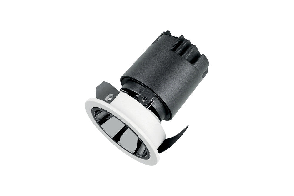 ACCENTPRO LED DOWNLIGHT 10 DEG BEAM ANGLE 50MM CUTOUT 30 DEG TITLTABLE 355 DEG ROTATABLE 5W 334LM 66LM/W 3000K CRI90 MIRROR SILVER ROUND