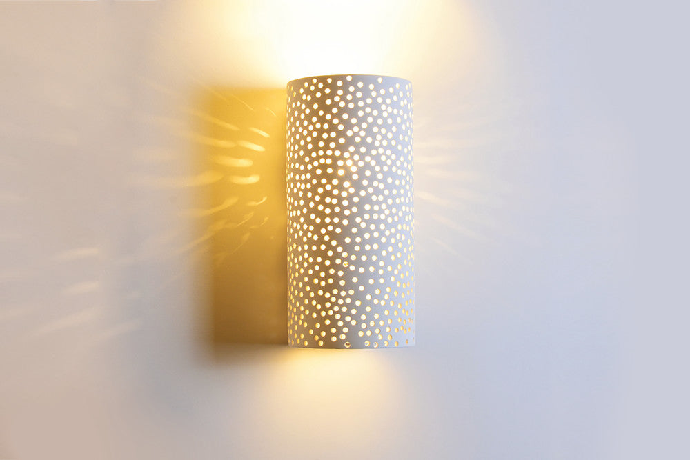 INDOOR DECORATIVE PAINTABLE PLASTER VERIA WALL LIGHT IP20 FOR 1 X E14 MAX 40W WHITE