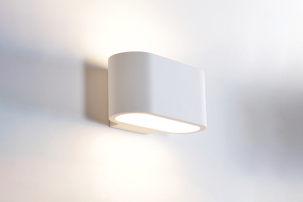INDOOR DECORATIVE PAINTABLE PLASTER CHANIA WALL LIGHT IP20 FOR 1 X G9 MAX 40W WHITE