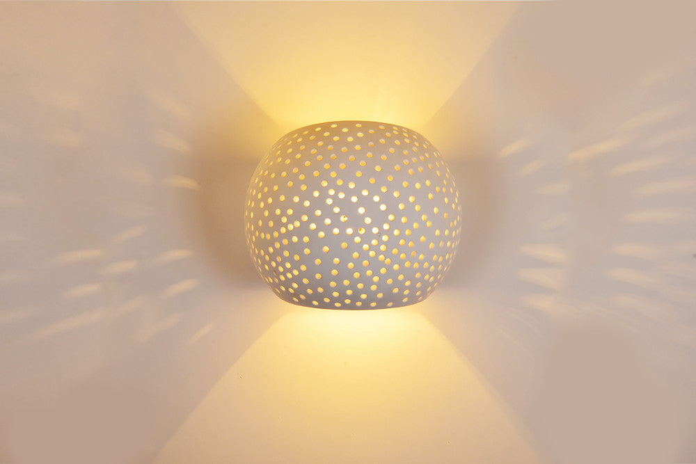 INDOOR DECORATIVE PAINTABLE PLASTER KATERINI WALL LIGHT IP20 FOR 1 X G9 MAX 40W WHITE