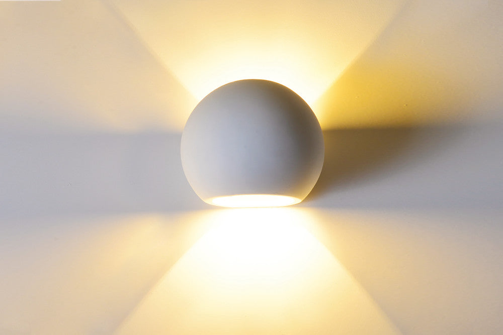 INDOOR DECORATIVE PAINTABLE PLASTER SERRES WALL LIGHT IP20 FOR 1 X G9 MAX 40W WHITE