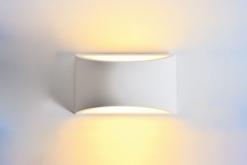 INDOOR DECORATIVE PAINTABLE PLASTER GALATSI WALL LIGHT IP20 FOR 1 X G9 MAX 40W WHITE