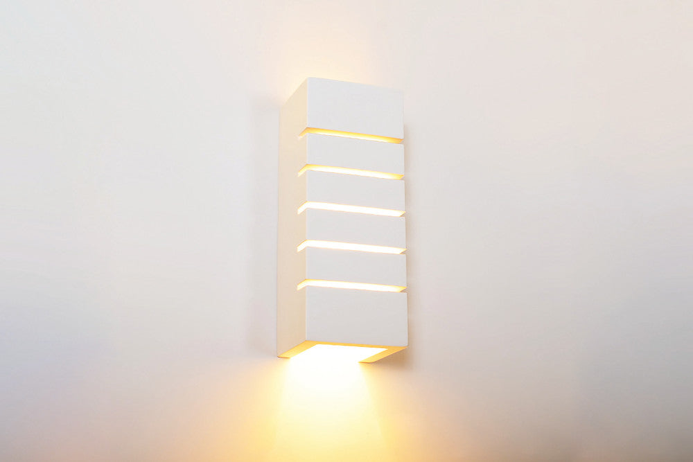 INDOOR DECORATIVE PAINTABLE PLASTER RAFINA WALL LIGHT IP20 FOR 1 X E14 MAX 40W WHITE