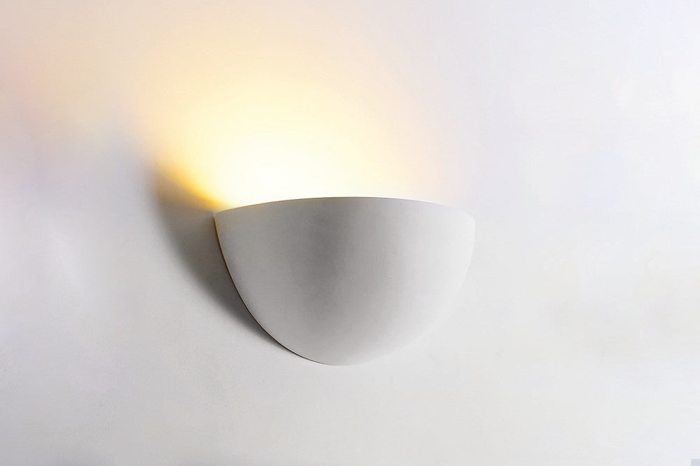 INDOOR DECORATIVE PAINTABLE PLASTER FLORINA WALL LIGHT IP20 FOR 1 X E14 MAX 40W WHITE