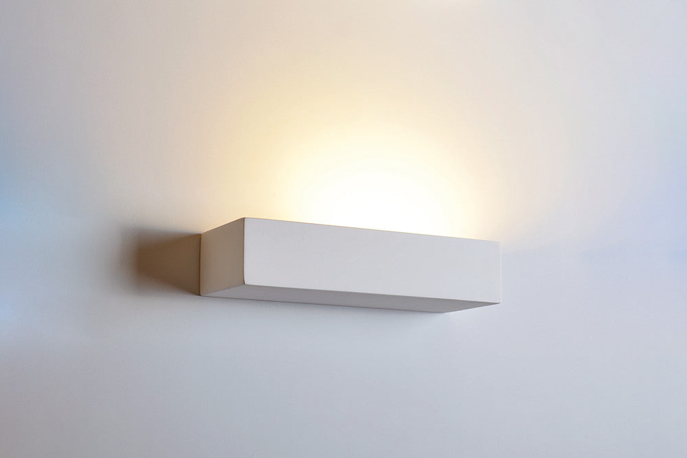 INDOOR DECORATIVE PAINTABLE PLASTER LAMIA WALL LIGHT IP20 FOR 1 X E14 MAX 40W WHITE