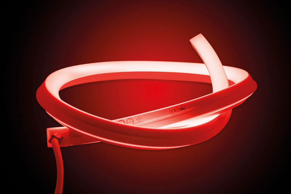 NEON STRIP TOP/SIDE BEND IP67 5M RED 24V 7.2W/M 168LED/M 120 BEAM BAG PACK
