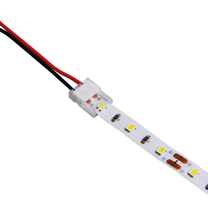 WHITE BUTTON CLIP 5PACK STRIP TO 150MM WIRE FOR IP20 8MM WIDTH STRIP 2 PIN DC3-24V / 5A MAX