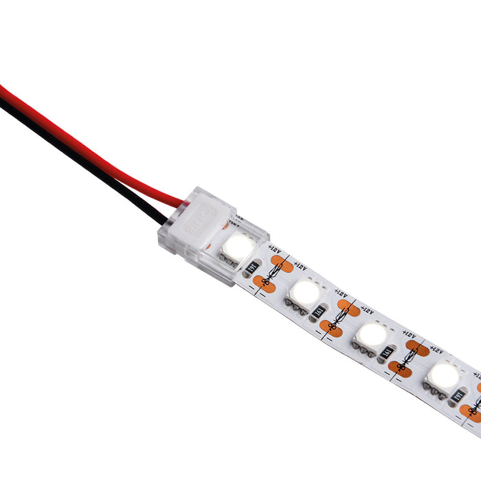 WHITE BUTTON CLIP 5PACK STRIP TO 150MM WIRE FOR IP20 10MM WIDTH STRIP 2 PIN DC3-24V / 5A MAX