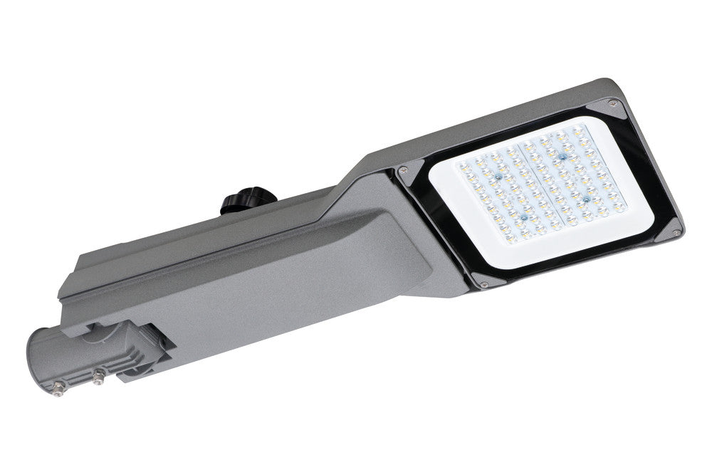 MATRIX MINI STREET LIGHT 7500LM 50W 4000K OPTIC-T2M IP66 34 TO 48MM DIA SPIGOT CLAMP NFC IK09 NEMA3 WITH CAP & AUTO-DISCONNECT RAL7037