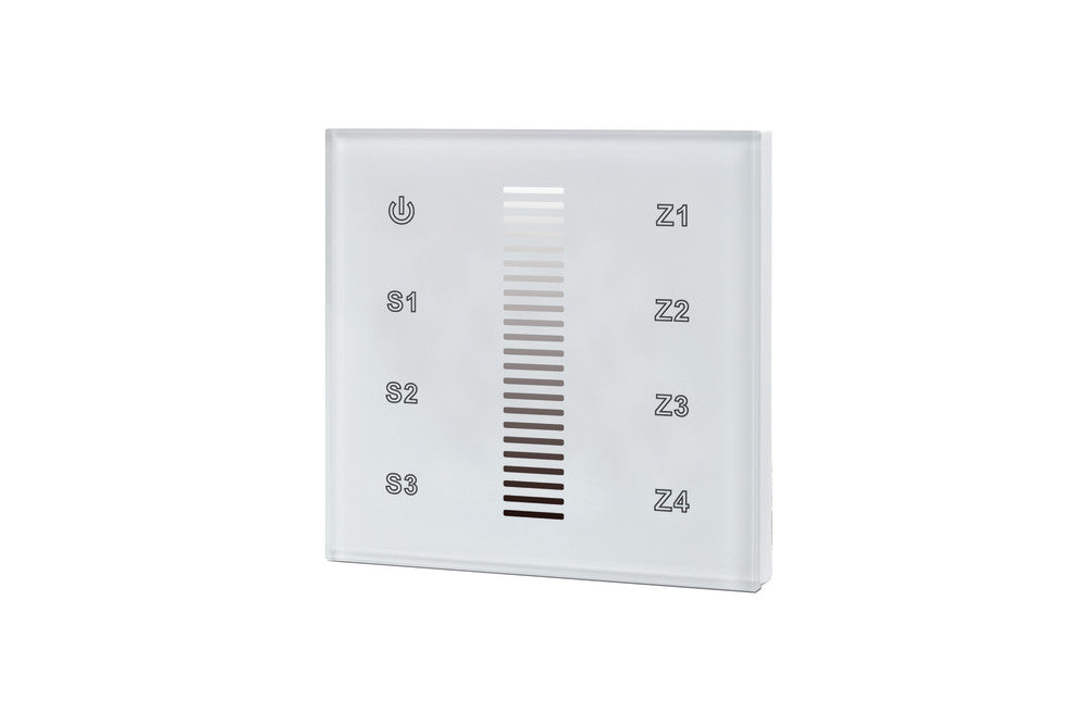 RF WALL MOUNT TOUCH REMOTE SINGLE COLOUR 4 ZONE 100-240 AC INPUT WHITE INTEGRAL