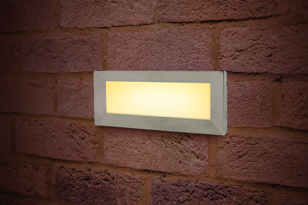 OUTDOOR RECESSED WALL LIGHT BRICK IP65 180LM 3.8W 3000K DOWN LIGHT STAINLESS STEEL INTEGRAL