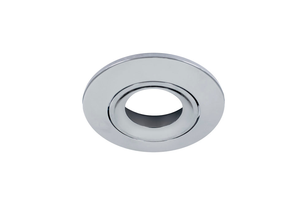 LUXFIRE FIRE RATED TILTABLE DOWNLIGHT POLISHED CHROME BEZEL INTEGRAL